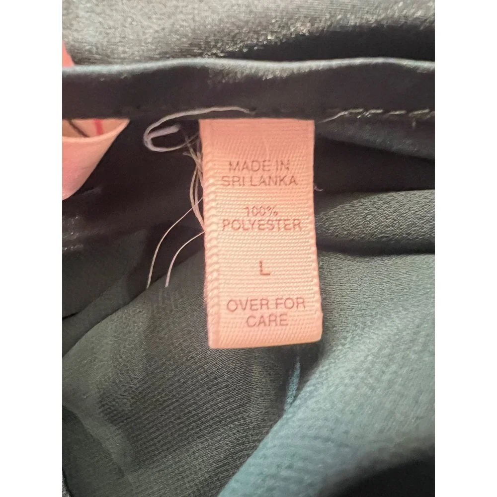 Victoria's Secret Emerald Green Satin Chiffon Rosette Babydoll Chemise Large